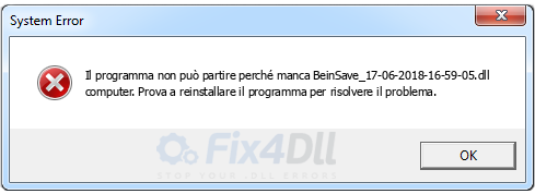 BeinSave_17-06-2018-16-59-05.dll mancante