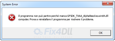 GFSDK_TXAA_AlphaResolve.win64.dll mancante