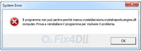 crystaldecisions.crystalreports.engine.dll mancante