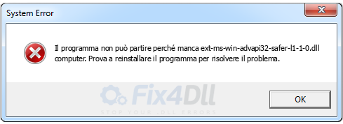 ext-ms-win-advapi32-safer-l1-1-0.dll mancante