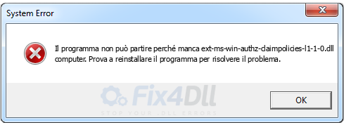ext-ms-win-authz-claimpolicies-l1-1-0.dll mancante