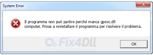 gpsvc.dll mancante