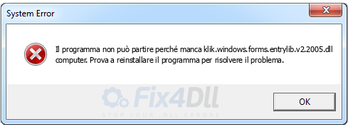 klik.windows.forms.entrylib.v2.2005.dll mancante