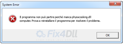 physxcooking.dll mancante