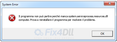 system.serviceprocess.resources.dll mancante