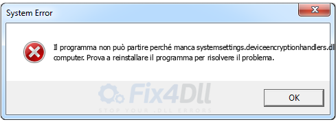 systemsettings.deviceencryptionhandlers.dll mancante
